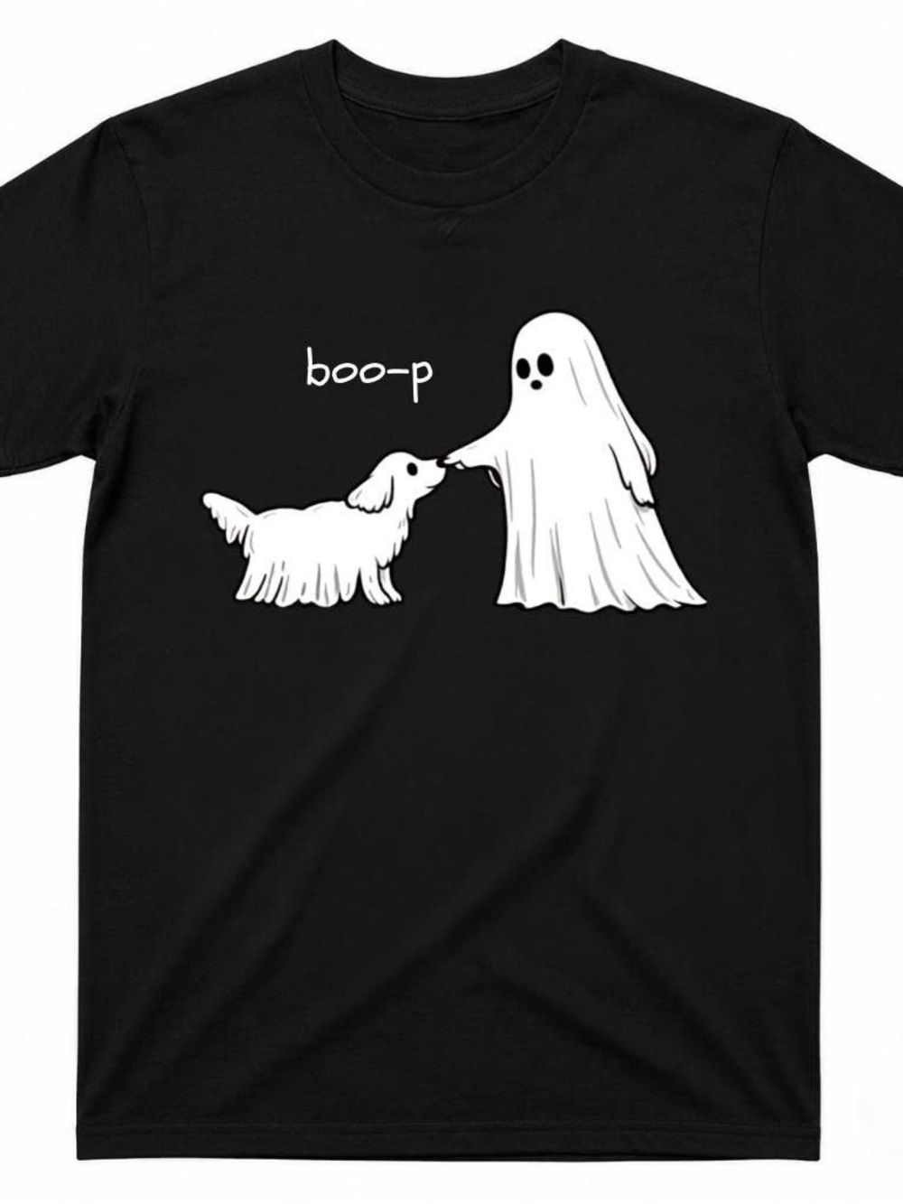 Gildan Black Shirt Halloween Ghost Graphic Tee